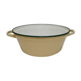 Yellow enamelled sheet metal basin