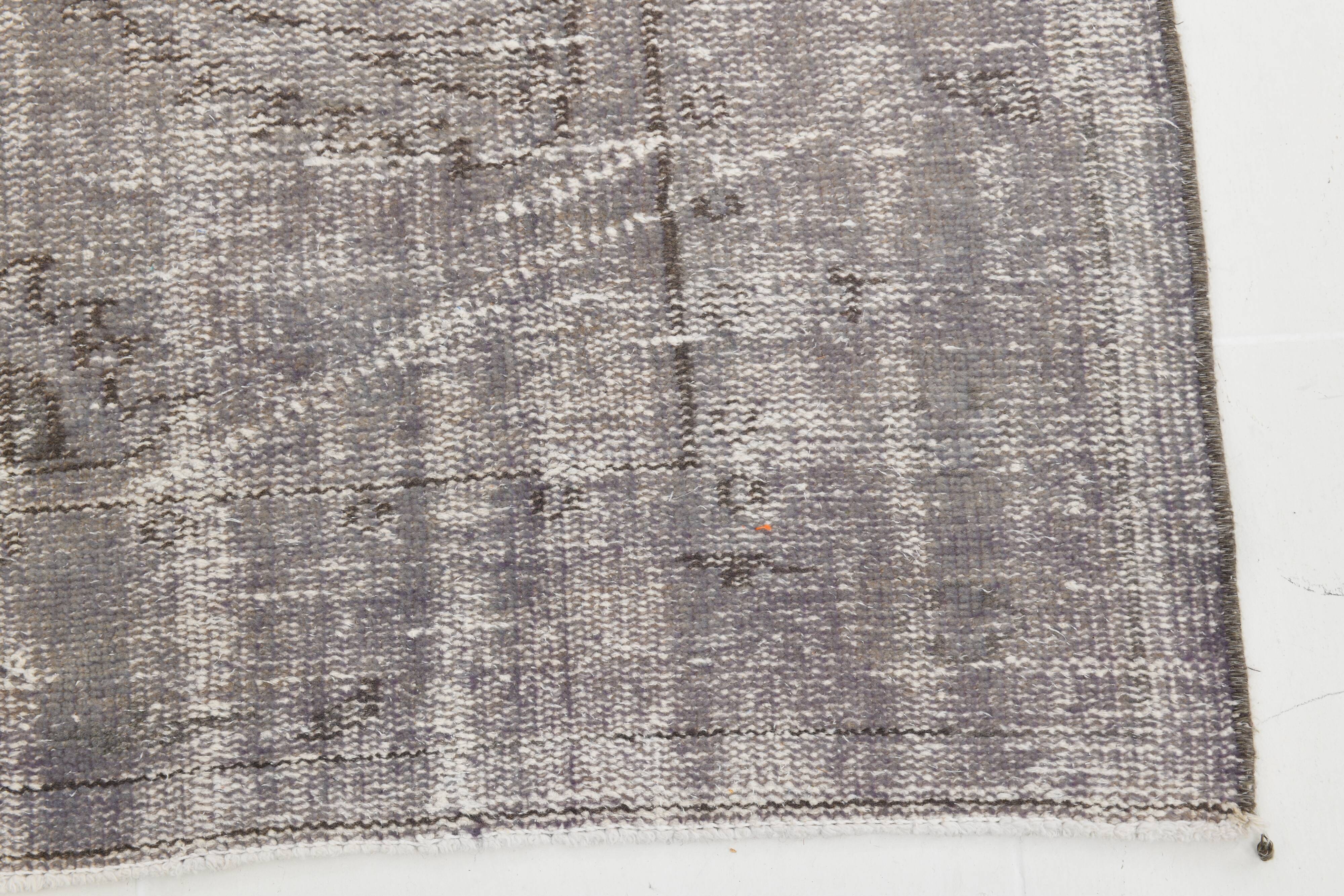 Gray handmade vintage rug 174x294cm