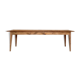 Vintage farmhouse table in raw wood