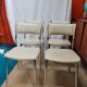 Set of 4 chairs chrome metal and skaï greige 70s.