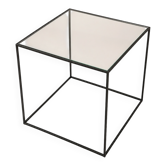 Designer coffee table in metal and glass