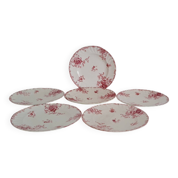 Set of 6 Longwy Enamel plates - Beauvais model - 1930s