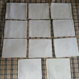 11 antique linen napkins