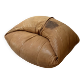 Light leather pouf sofa by Raphael Raffel for Honoré Paris