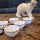5 tasses en porcelaine fine