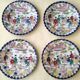 Set of 4 dessert plates made of Japanese porcelain