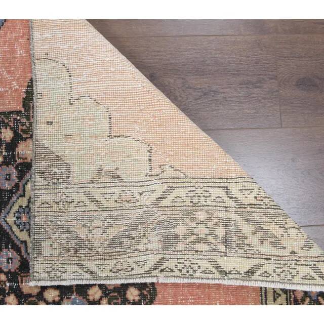 Vintage Turkish Oushak Handmade Wool Cotton Orange Runner Rug 92x378