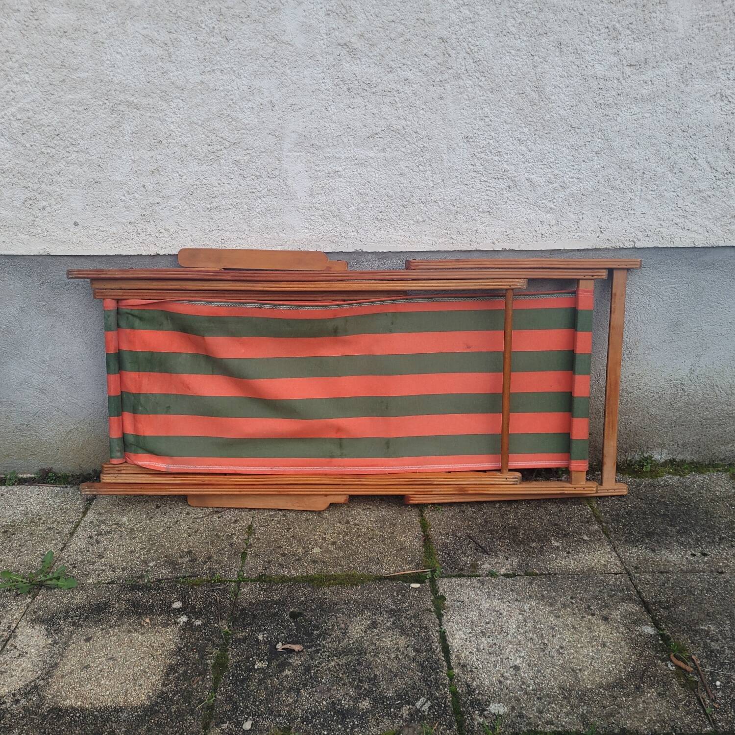 Vintage Deck Chair with Footrest – Transatlantic Stripes