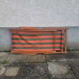 Vintage Deck Chair with Footrest – Transatlantic Stripes