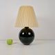 Black Opaline Glass Spherical Table Lamp in the style of Jacques Adnet, 1950s