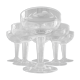 Suite of six glasses of champagne in colourless ground glass