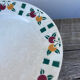 6 flat plates in white Gien ceramic with fruit patterns