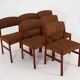Set of six teak chairs, Danish design, 1970s, production: Denmark