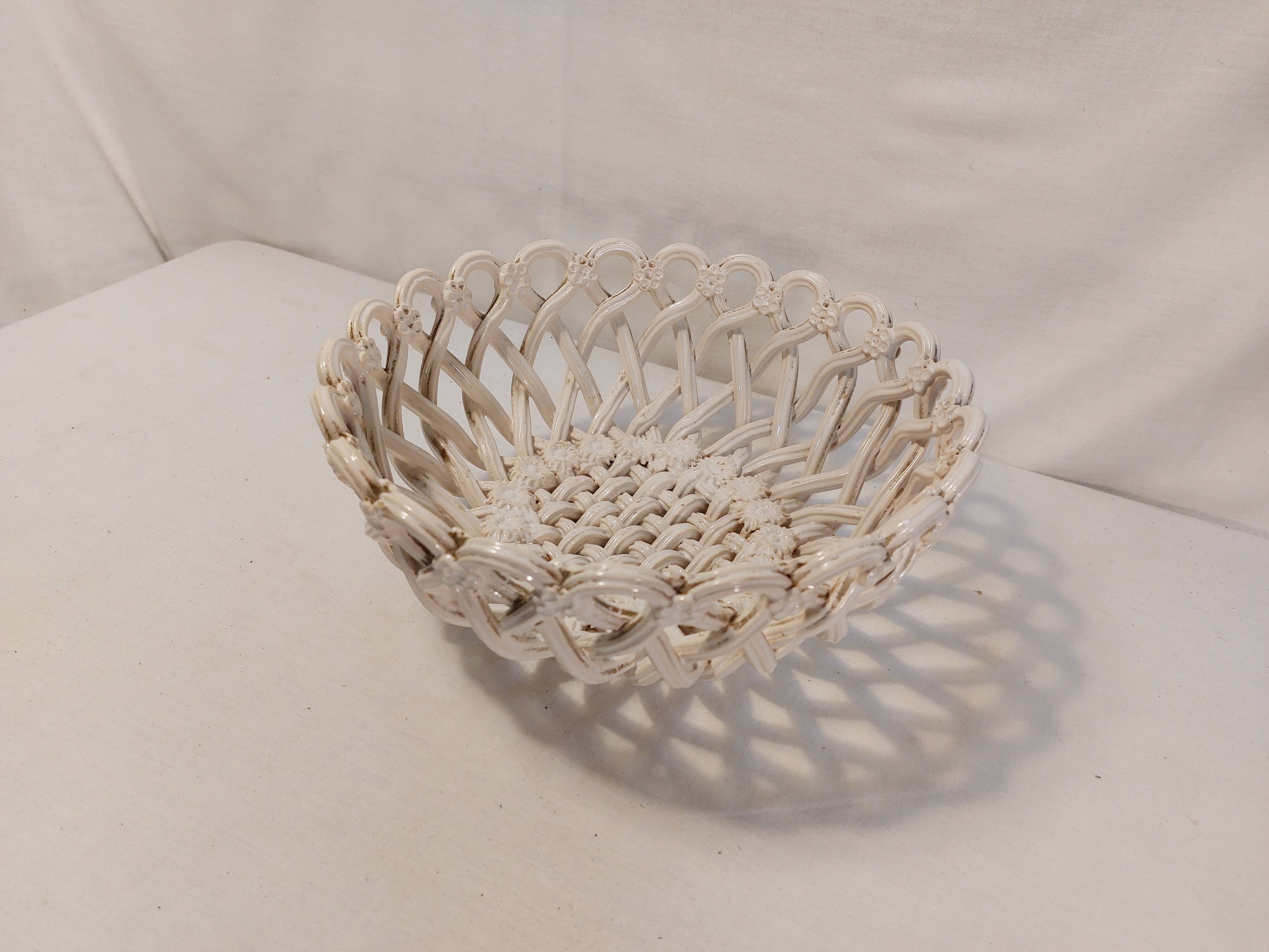 Old woven ceramic basket - Maison Pichon - Uzès 1960