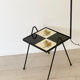 1970 lamp with a square sunflower tile base.
