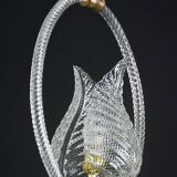 Charming Transparent Art Decò Barovier e Toso Pendant Light Murano Glass, 1940s