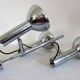 Chrome metal 3-spot chandelier from the 1970s.