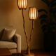 Lampadaire en rotin