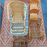 Fauteuil à bascule en rotin et osier