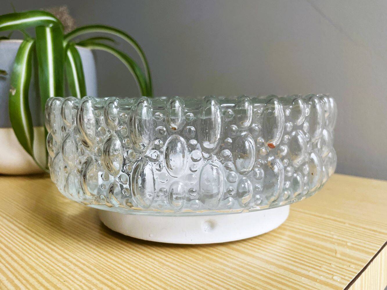 Portuguese bubble glass flush mount lamp