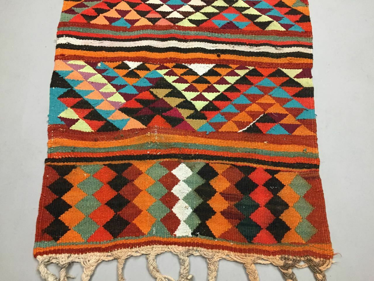 Old turkish narrow kilim runner 320x85 cm