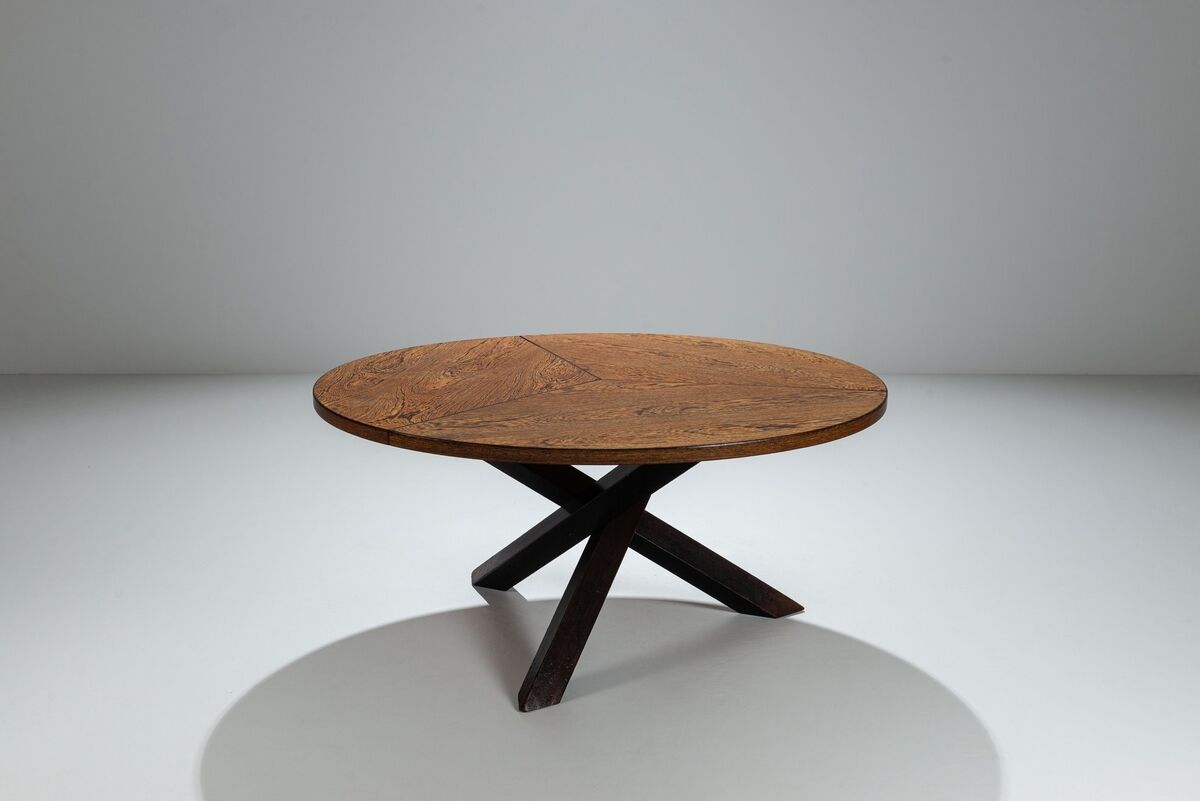 Gerard Geytenbeek tripod dining table in wenge, The Netherlands, 1960