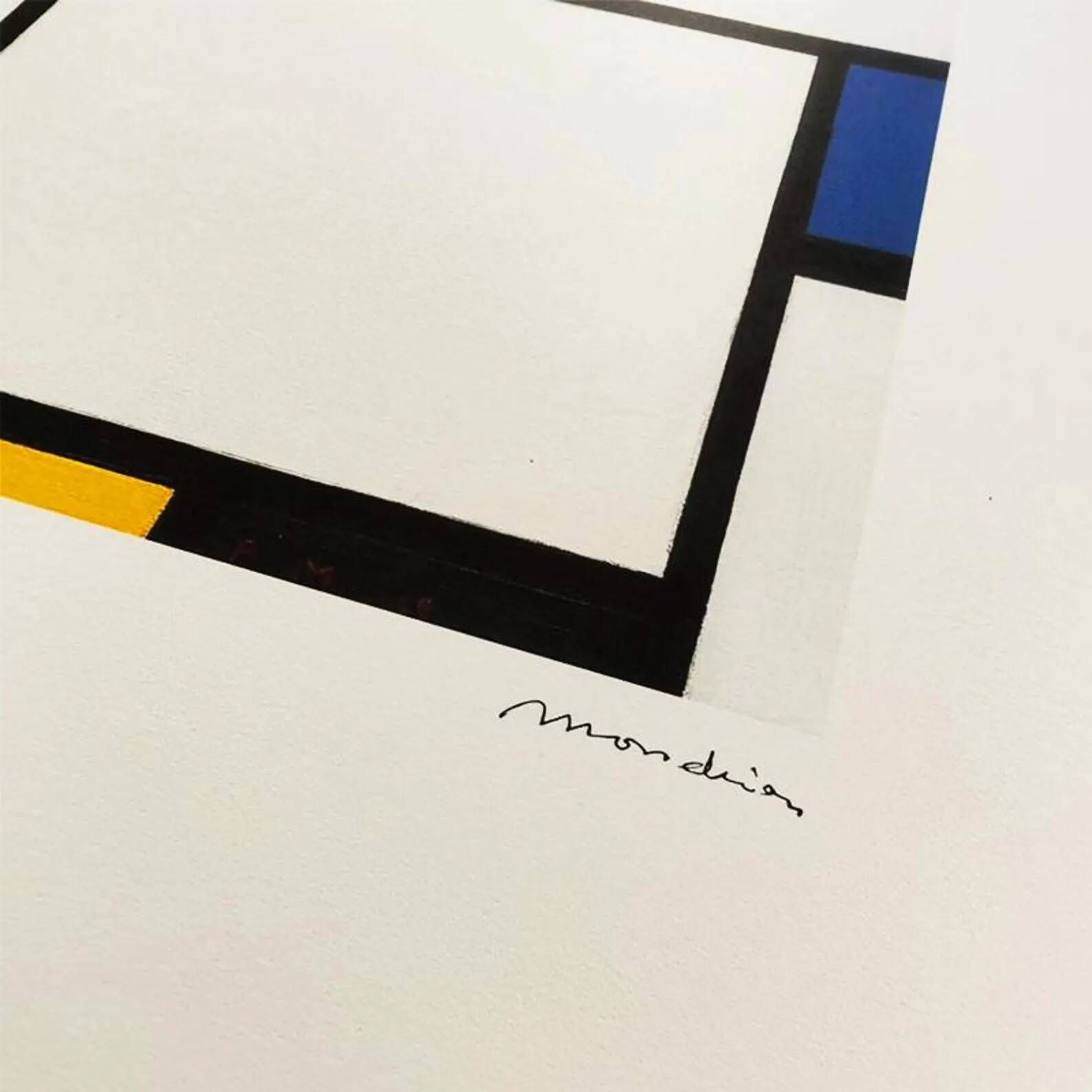 1970s Piet Mondrian Limited Edition Lithograph Numbered in Pencil.