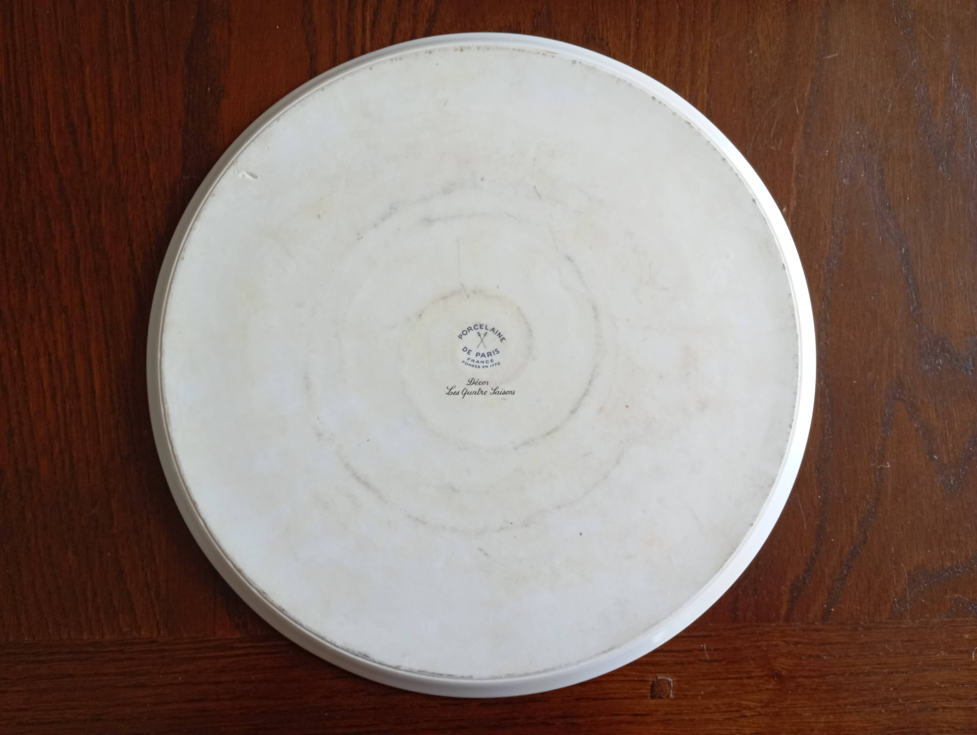 Dish & 12 dessert plates Porcelain of Paris "The Four Seasons"