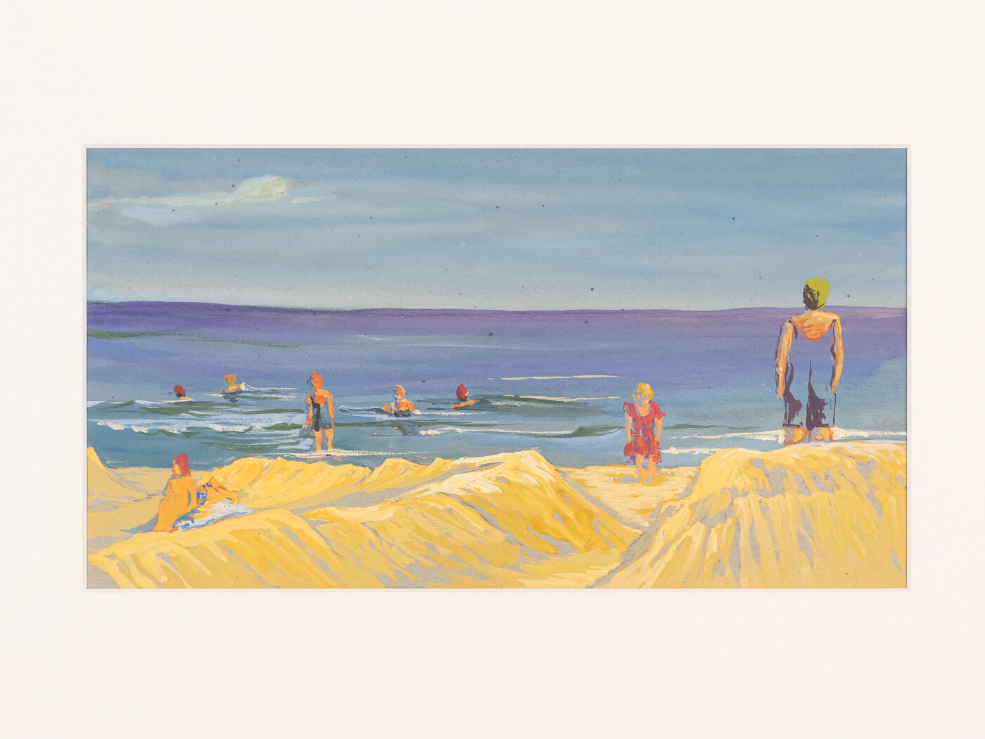 Beach, Gouache on Paper, 50 x 29 cm