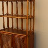 Bookcase in rattan and canning