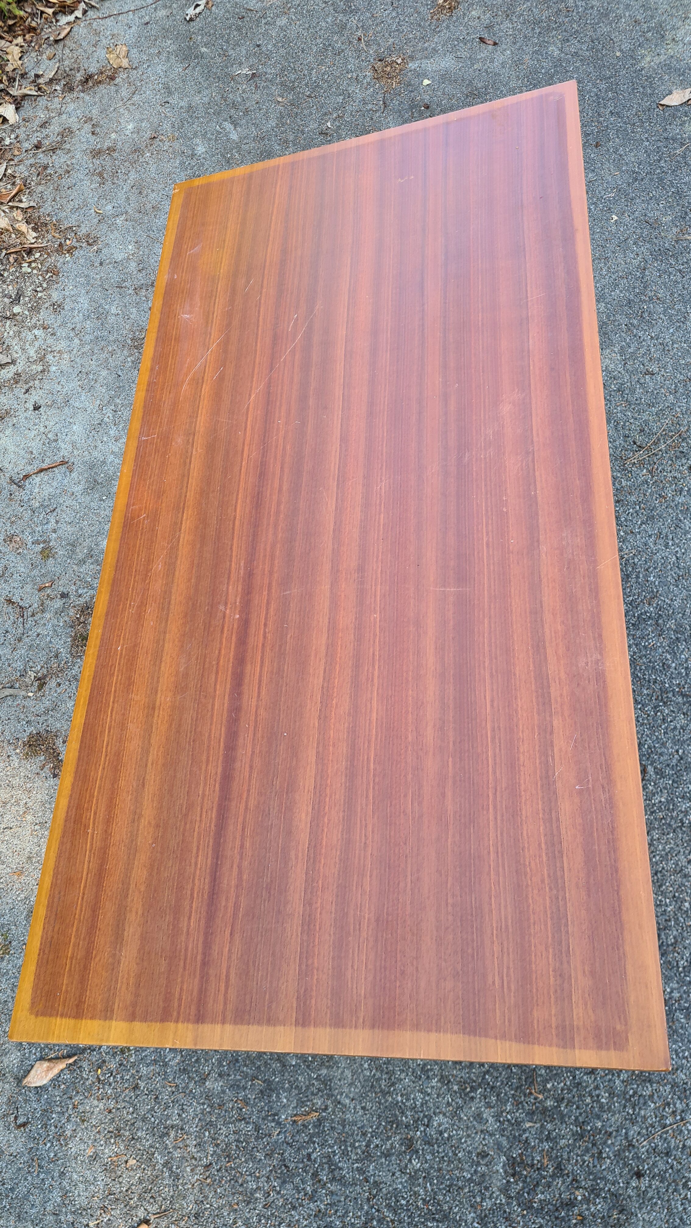 Wooden desk compass feet 60s