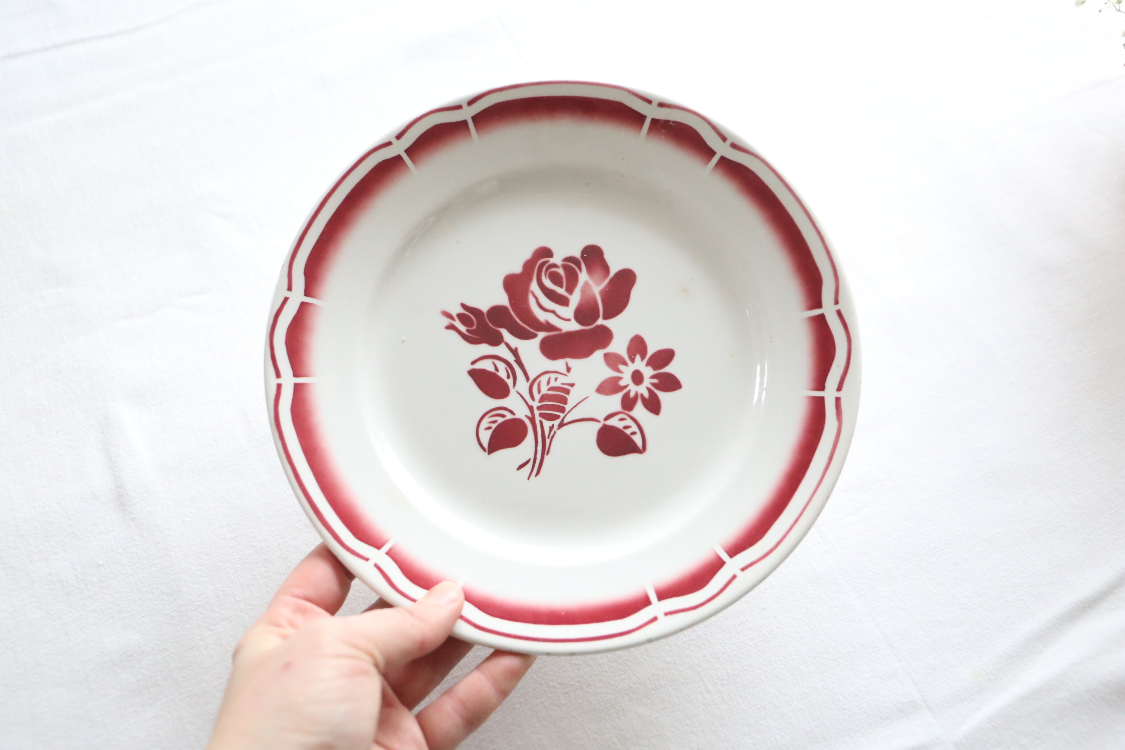 Set de 4 assiettes Badonviller, vintage français