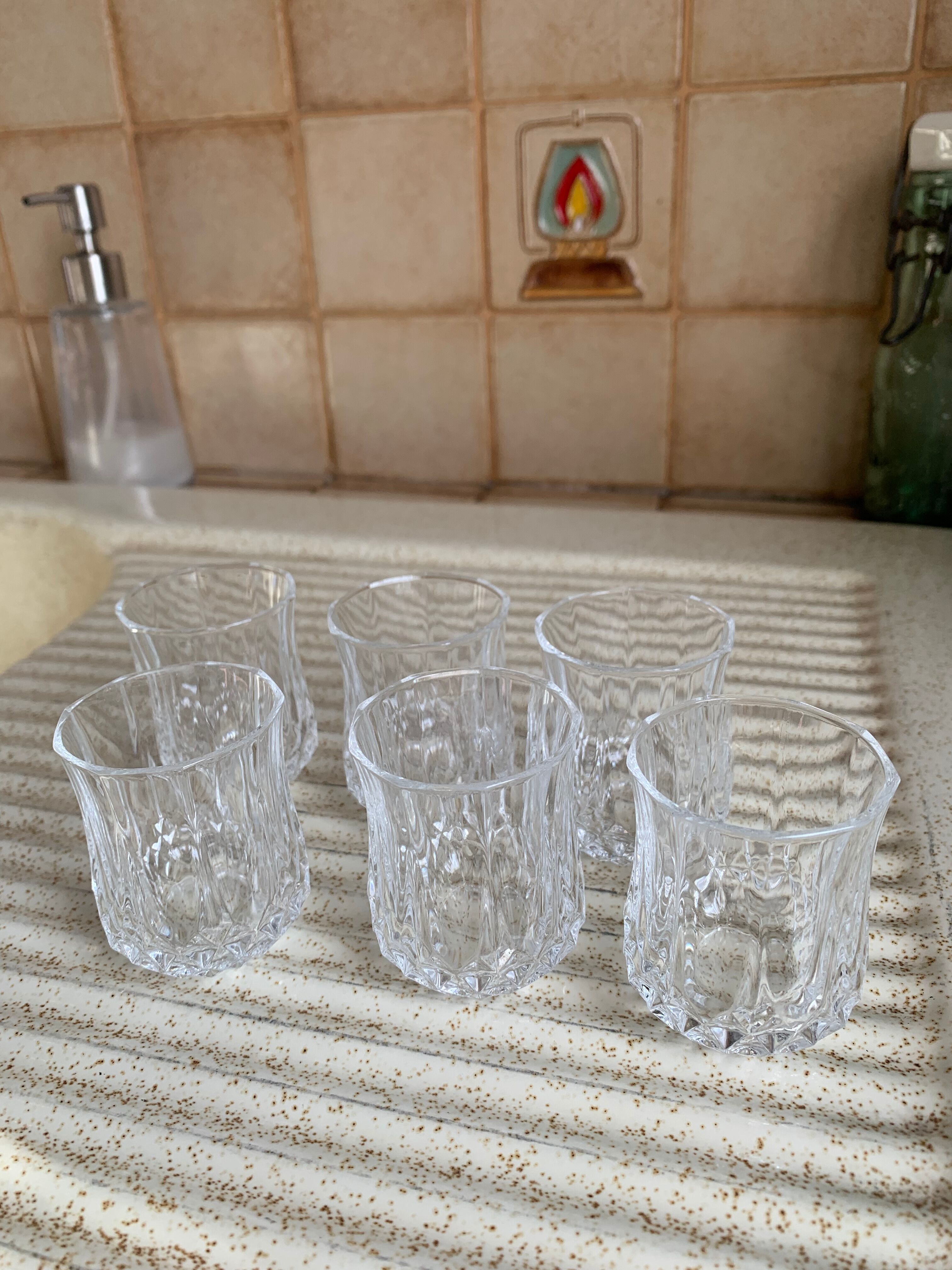Set of 6 crystal whiskey glasses