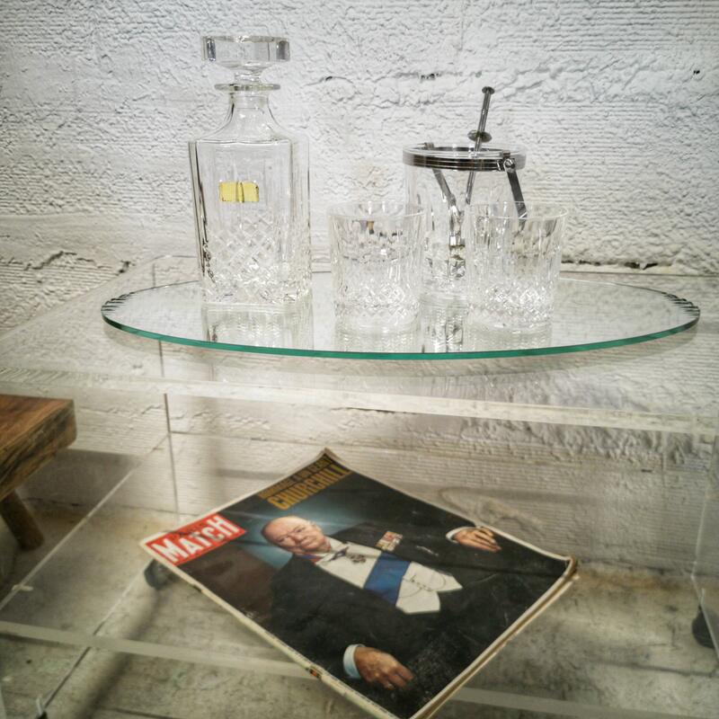 Vintage TV furniture in plexiglass