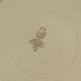 Set of 3 Digoin Sarreguemines old earthenware serving dishes in beige and gilded color ACC-7259