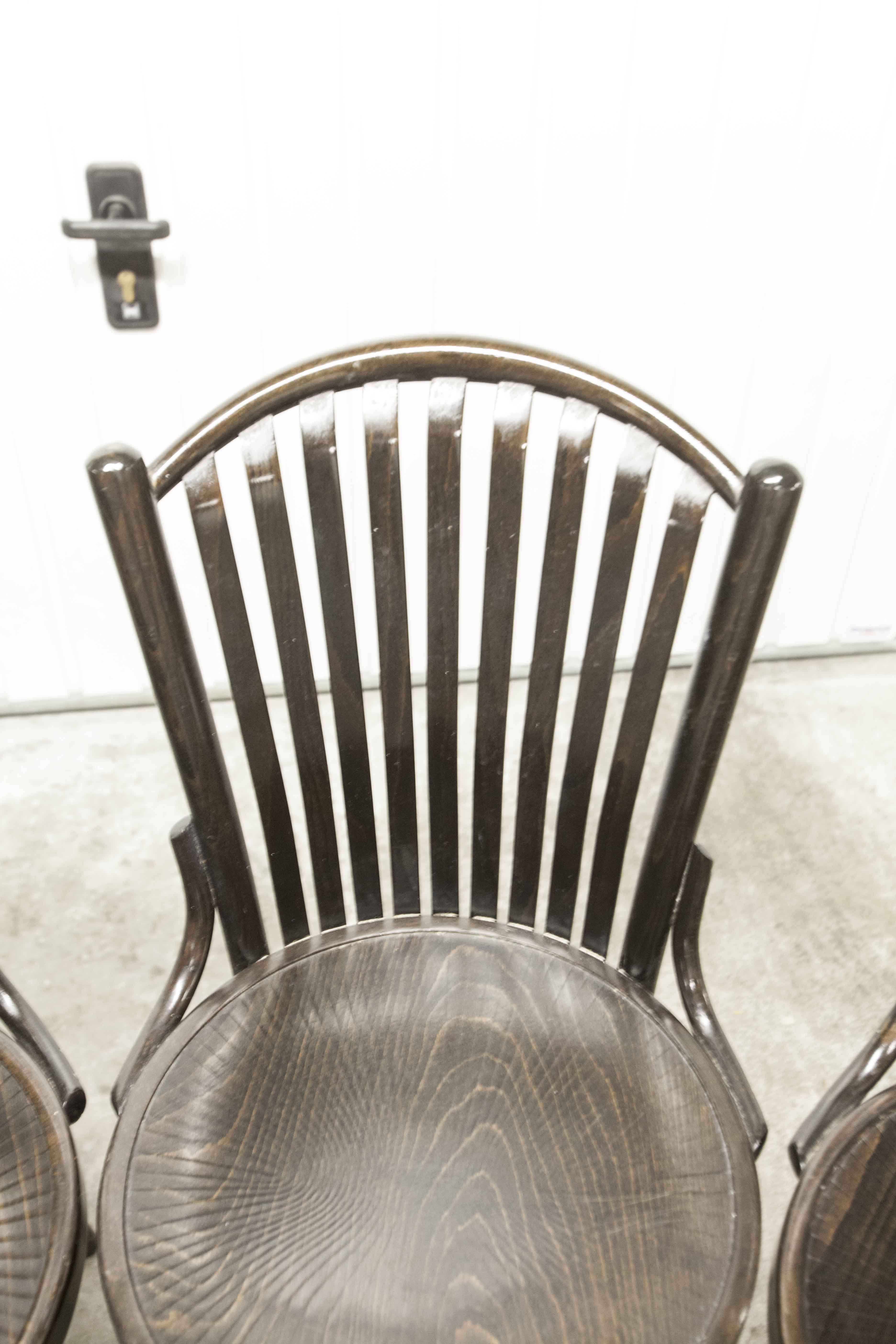 Set of 6 chairs Bistrot Baumann ref 22 curved wood