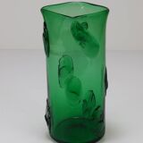 Large Green Glass Vase Vetro Verde from Empoli, Italy, 1960s