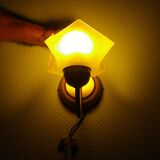 2 wall lights, opaline lampshade 1960/1970