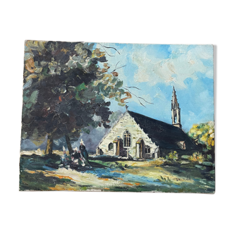 Chapelle de Pont-Aven, huile sur toile