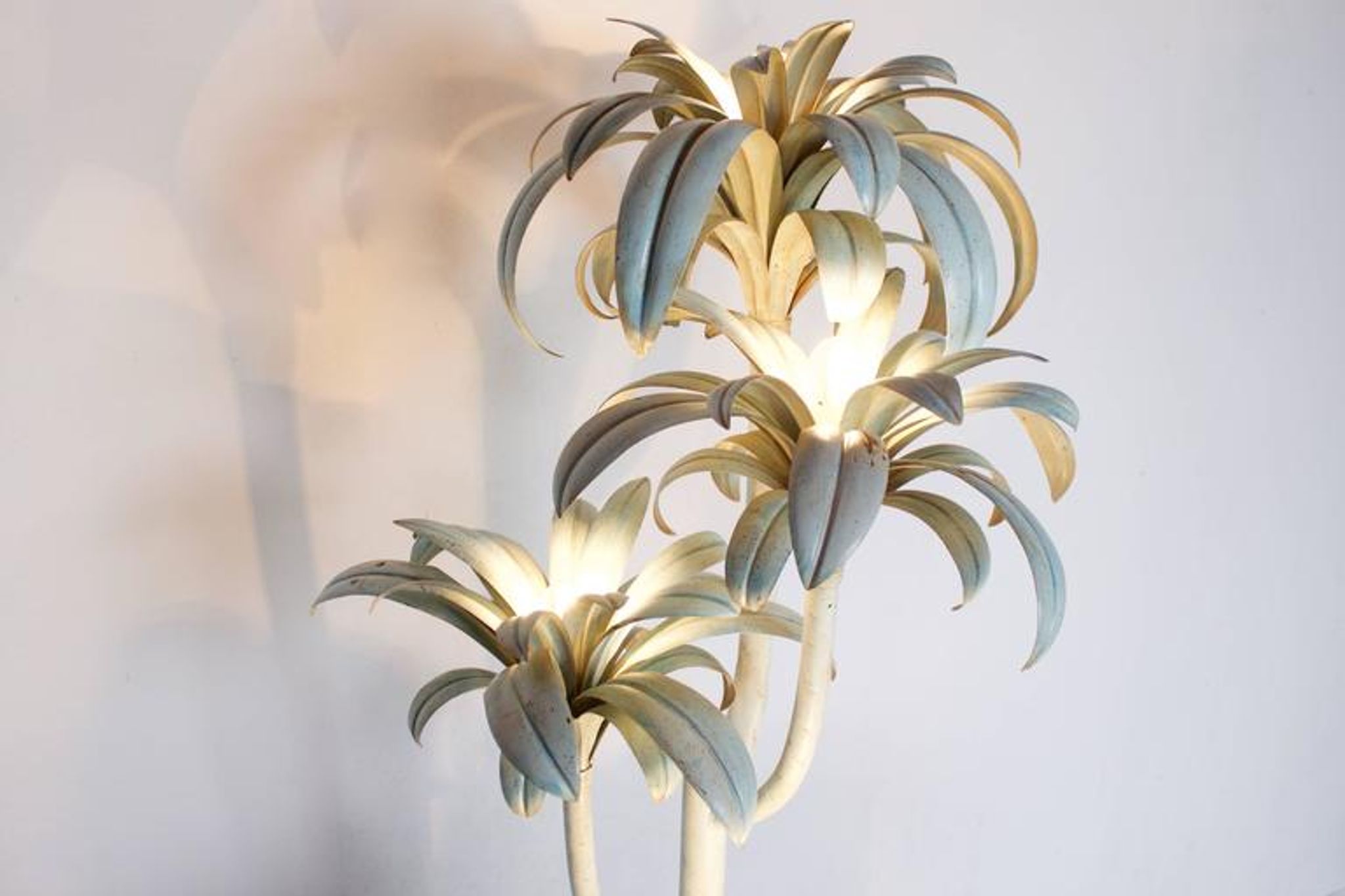 Lampadaire palmier Hollywood Regency 1970