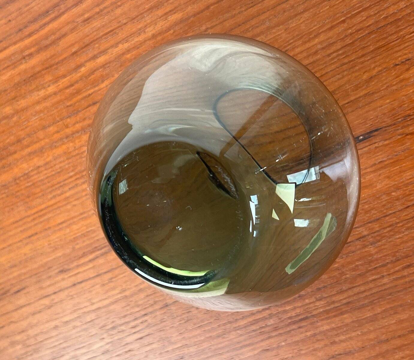 Mid-century German minimalist glass vase Rauchtopas, 1960s