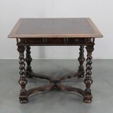 Antique Beech Card/Game Table, Czechoslovakia