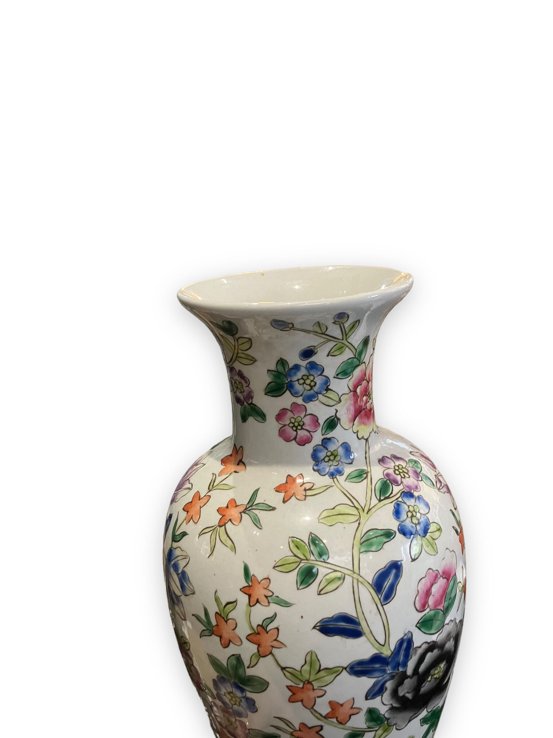 China porcelain vase painted floral decor