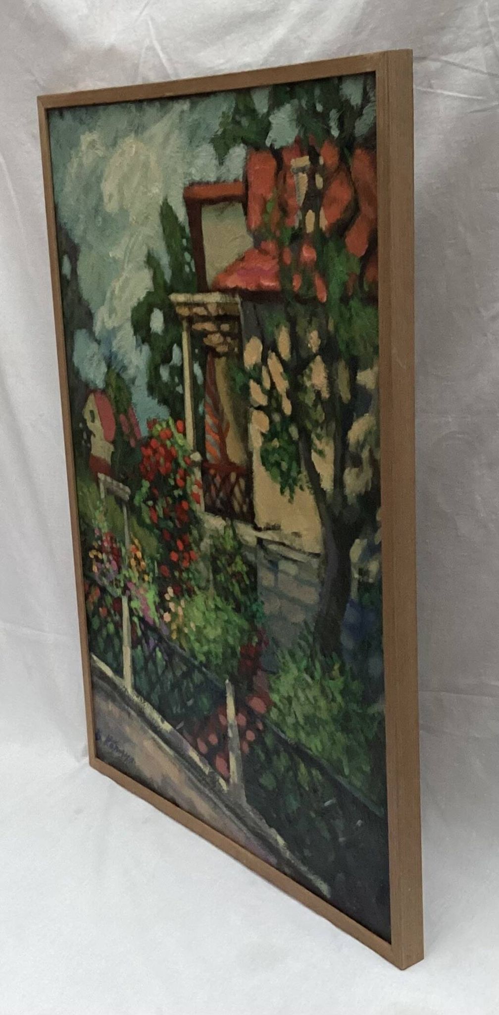 Ancien tableau huile sur toile signé dimension : hauteur - 83 cm- largeur - 58,5cm-