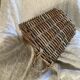 Large basket with rattan handles