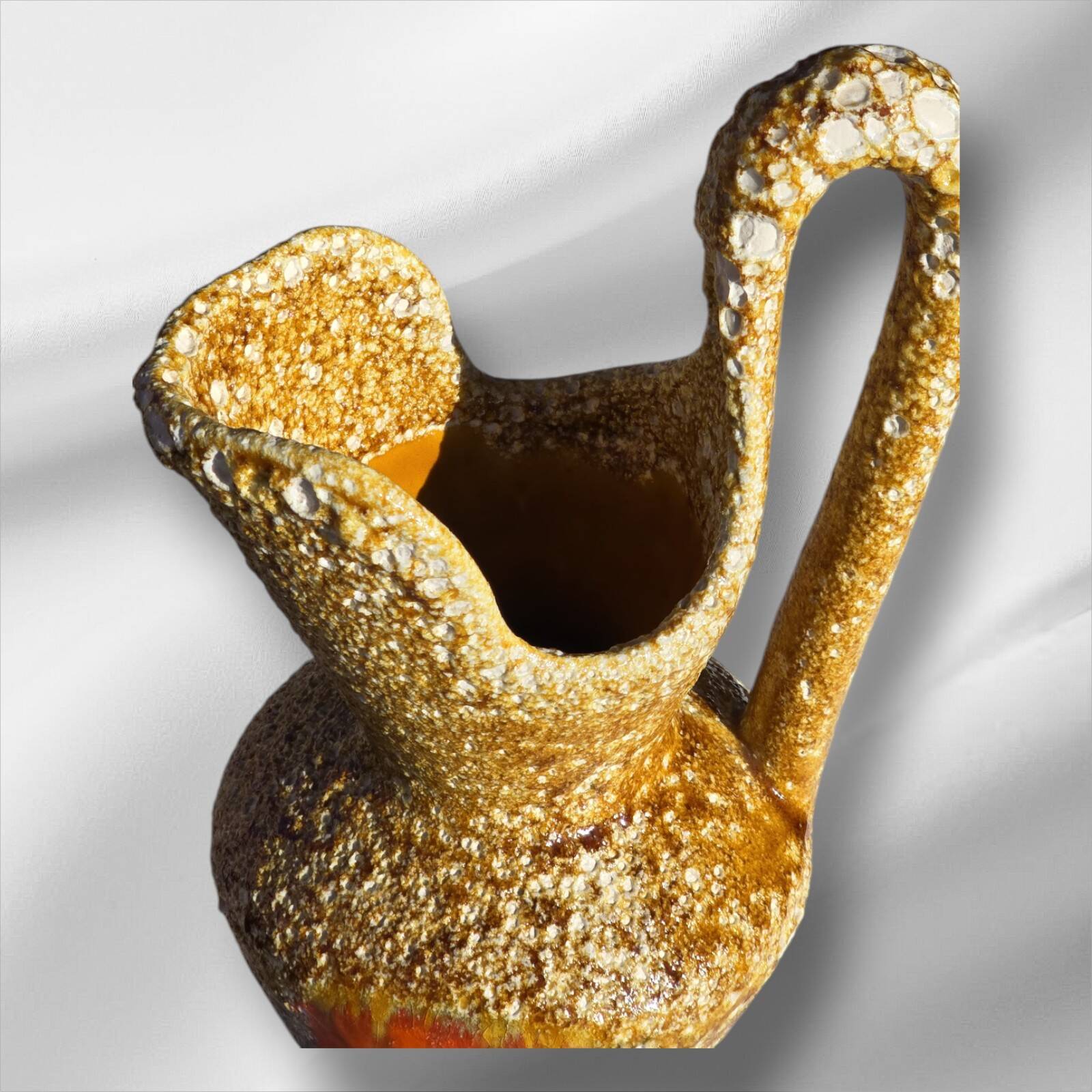 Fat Lava Pitcher French Vallauris Vintage 1950