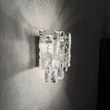 Set of 2 Austrian Ice Glass Wall Lamps by J.T. Kalmar