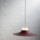 Danish red metal and opal plastic pendant lamp, 1960s