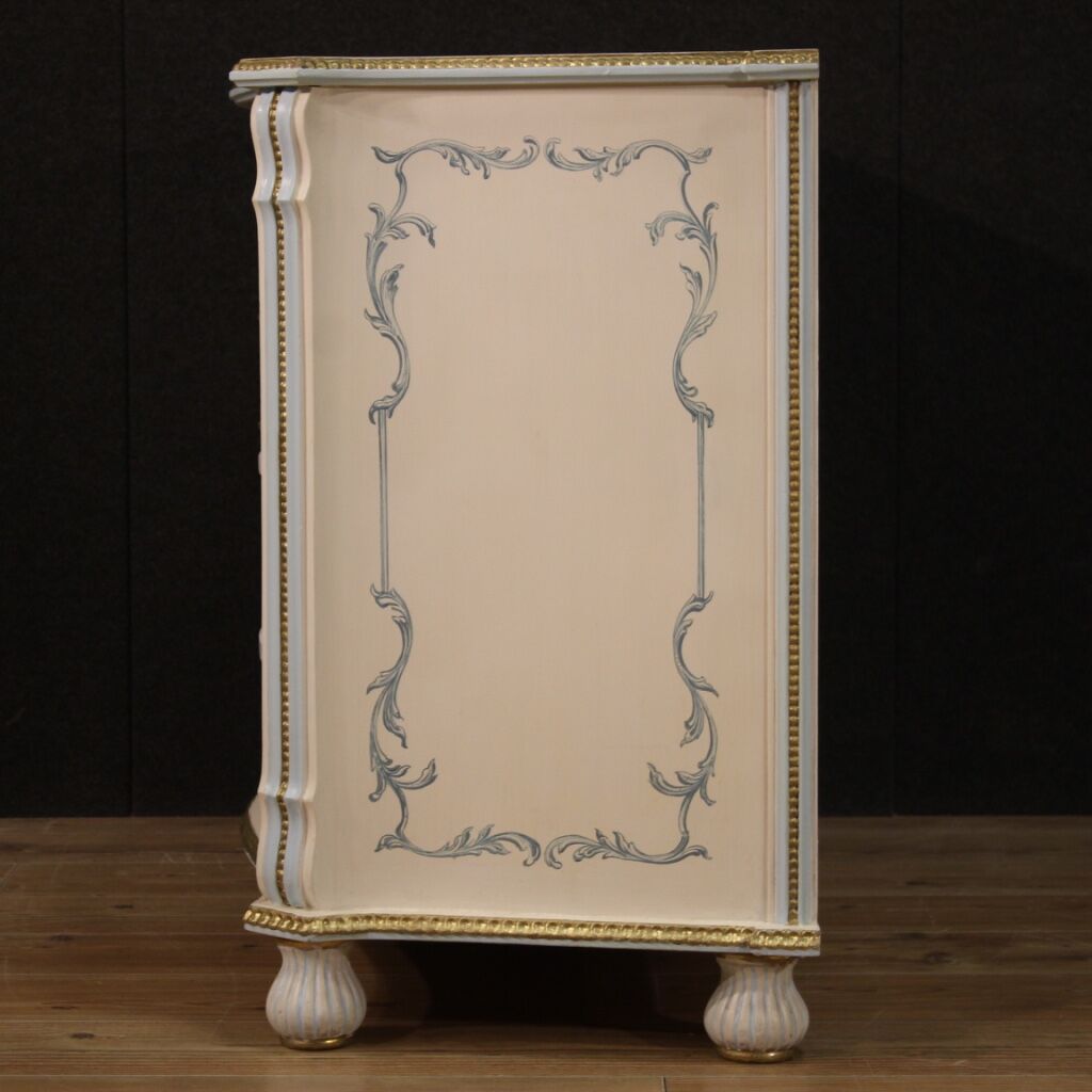 Italian dresser in lacquered, painted and gilded wood