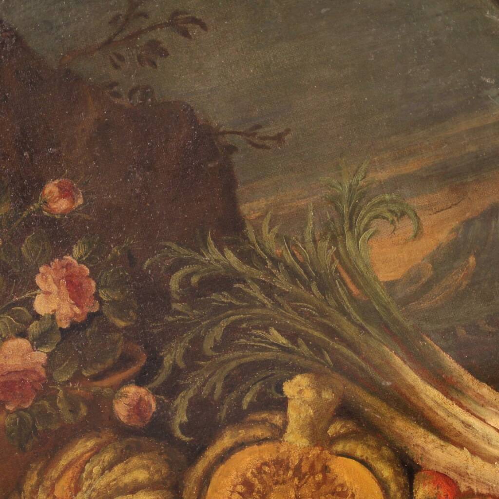 18th century oval painting still life
